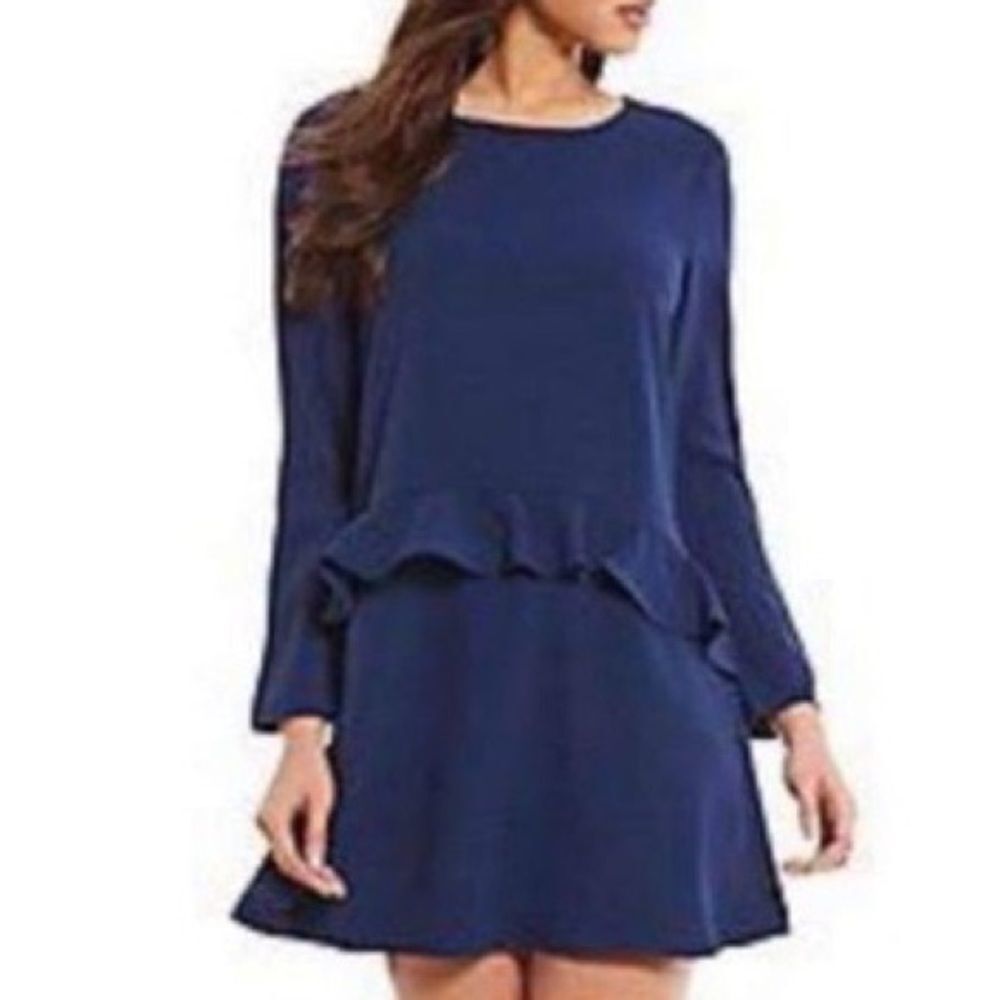 Gianni bini Greer navy drop waist mini dress